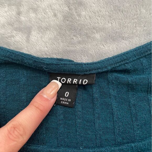 TORRID Teal Sweater Skater Dress Size 0X - Picture 8 of 14
